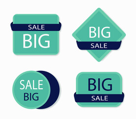 Collection of big discount labels.