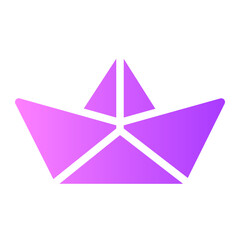 paper boat gradient icon