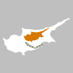 Cyprus flag inside the Cypriot map borders vector illustration 