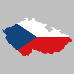 Obraz premium Czechia flag inside the Czech Republic map borders vector illustration 