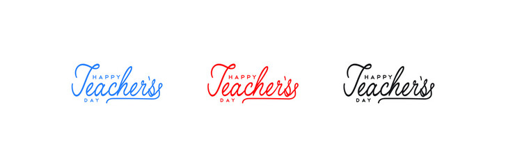  happy teacher's Day flat vector logo design