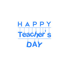  happy teacher's Day flat vector logo design