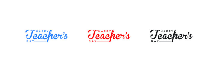  happy teacher's Day flat vector logo design