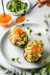 salad with crab and avocado