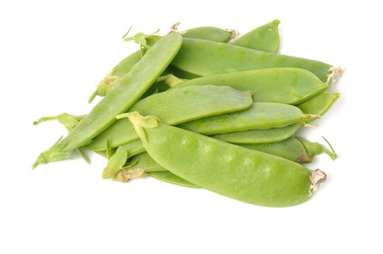 Snow Peas On White Background