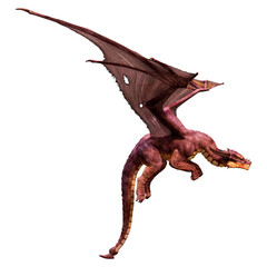 3D Rendering Fairy Tale Dragon on White