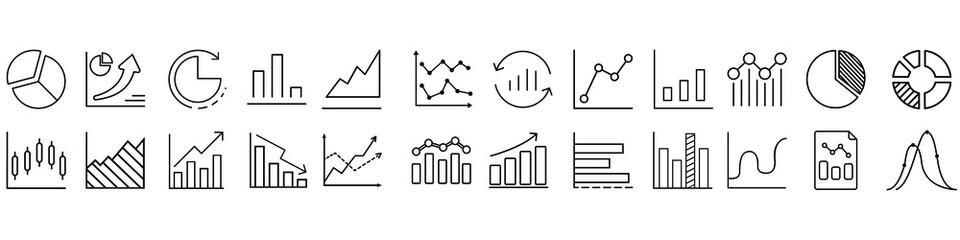 Chart icon vector set. schedule illustration sign collection. diagram symbol or logo.