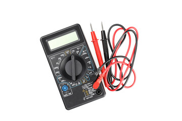 Multimeter isolated on white background, top view