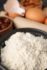 Concept of cooking cake or pie, close up