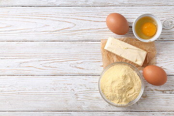 Concept of cooking cake, space for text