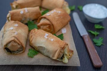 Fried Turkish Cigar Shaped Rolls - Spring roll Sigara Borek