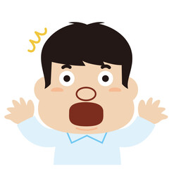 男性の表情：驚いた顔