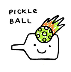 Cute pickleball doodle.