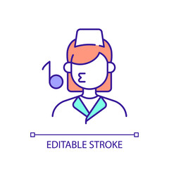 Unqualified nurse RGB color icon. Stress free career. Unskilled caregiver. Irresponsible care assistant. Isolated vector illustration. Simple filled line drawing. Editable stroke. Arial font used