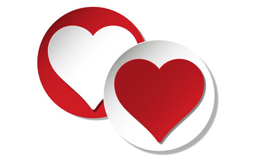 Two hearts inside the circles. Love and Valentine's day. Vector pattern