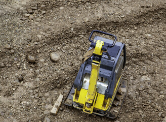 Tamping machine on site