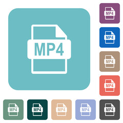 MP4 file format rounded square flat icons