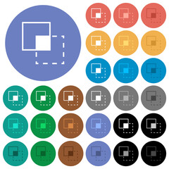 Clipping mask tool round flat multi colored icons