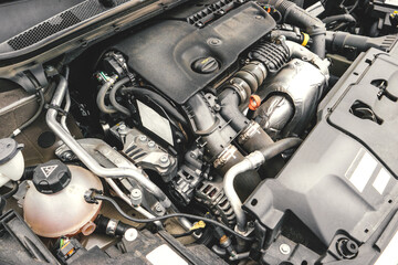 Fototapeta premium car engine inside the bonnet
