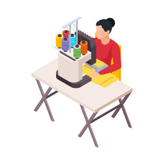 Seamstress Isometric Icon
