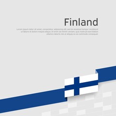 Finland flag background. Business booklet. Ribbon colors of the flag of finland on a white background. State finnish patriotic banner, cover. National poster. Vector flat design