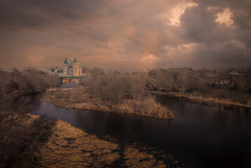 Landscape during sunset with the river in the lead role.