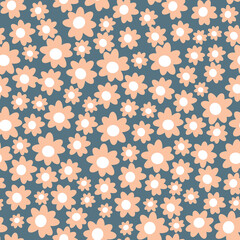 Cute little flowers seamless pattern. Vector pink flowers