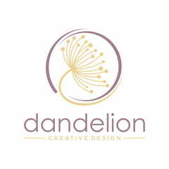Dandelion Flower Logo Icon Design Template