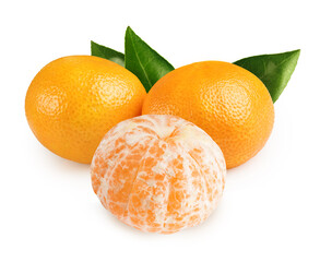 tangerines isolated on white.the entire image is sharpness.