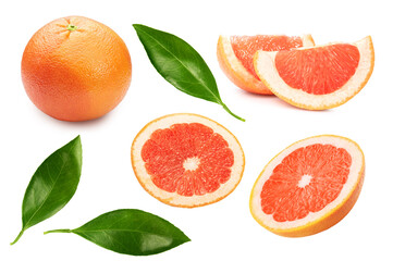 grapefruits set isolated on white. 