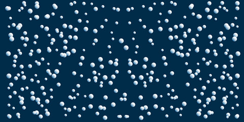 Abstract White and Blue Spotted Pattern - Random Placed Lit Balls - Geometric Texture with Balls, Generative Art, Vector Background