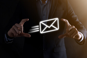 Email marketing and newsletter concept.Contact us by newsletter email and protect your personal...