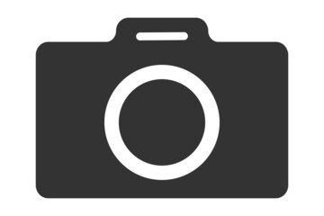 Camera icon. Black photocamera symbol. Simple snapshot photography sign vector.