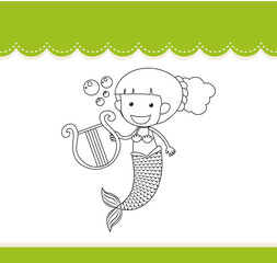 Worksheets template with mermaid outline