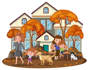 Isolated scene with people cartoon character