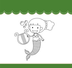 Worksheets template with mermaid outline