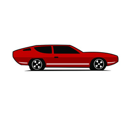 Fototapeta na wymiar American 70s customized muscle car. Vector EPS10 isolated, separated layers, quick repaint