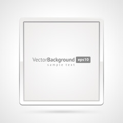 Realistic tablet device square white frame display background with place for text vector illustration. Hi tech cyberspace digital technology screen business smart communication multimedia content