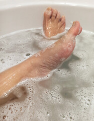 Feet in the bathtub