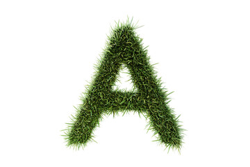 Grass letter A isolated on white background