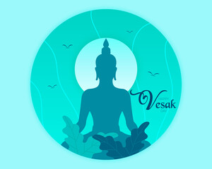 Happy Vesak Day Vector Flat