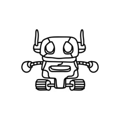 Hand drawn doodle robot design vector