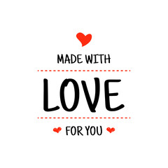 Hand drawn made with love badge design