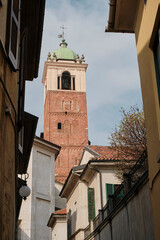 Fototapeta premium historic buildings and architectural elemen in the city of Novara - Italy Piedmont.