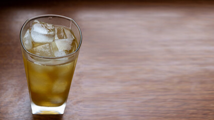 Alcoholic cocktail with ice and whiskey