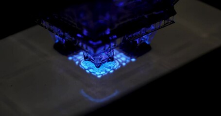 Timelapse resin uv SLA 3D printer using MSLA technology and UV light. - Powered by Adobe