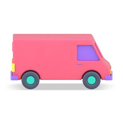Cargo box truck goods commercial transportation realistic 3d icon isometric vector illustration