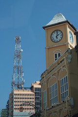 Fototapeta premium radio tower clook tower down town