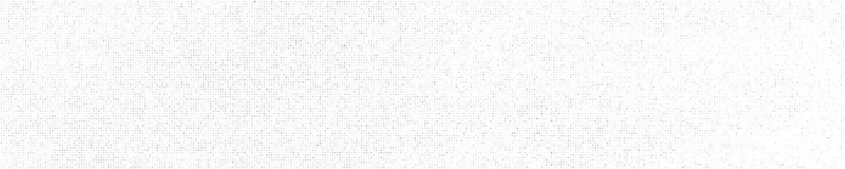 White And Grey Halftone Dotted. Panoramic Background. Abstract Polka Dots Pattern. Pop Art Style Backdrop. Wide Horizontal Long Banner. Vector Illustration, Eps 10. 