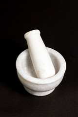 Hometales Marble White khalbatta Okhli Masher (Mortar And Pestle Set)